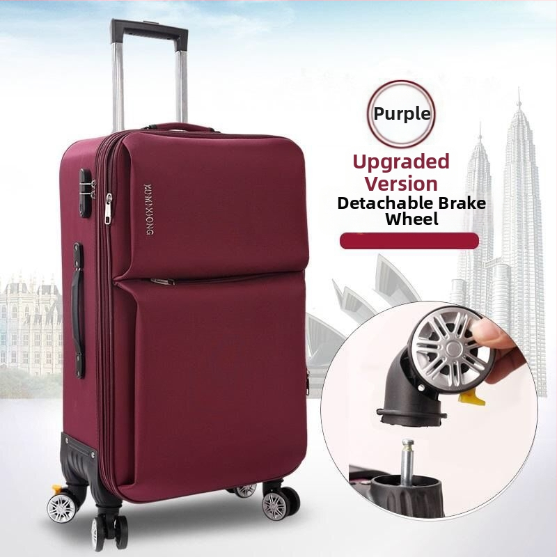 Veľkokapacitný kufor z Oxford textílie – Unisex, zapínanie na zips, univerzálne kolieska, zámok