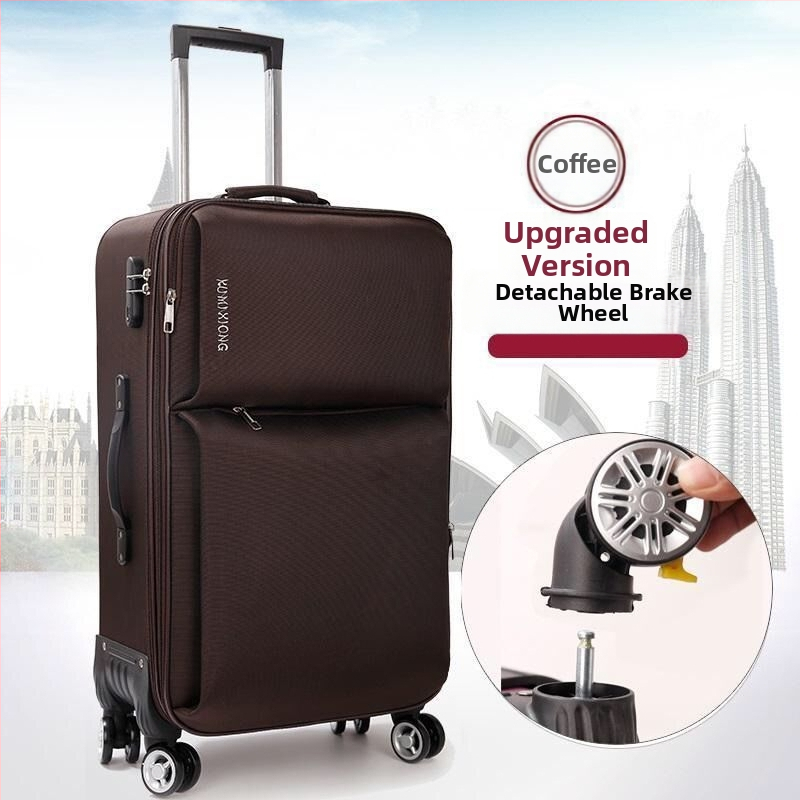 Veľkokapacitný kufor z Oxford textílie – Unisex, zapínanie na zips, univerzálne kolieska, zámok