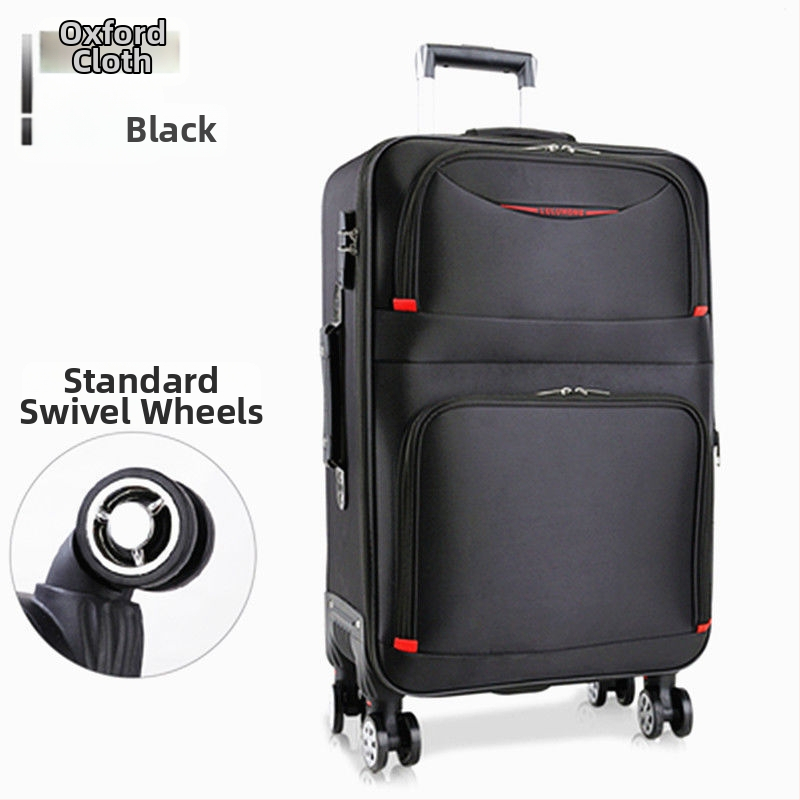 Veľkokapacitný kufor z Oxford textílie – Unisex, zapínanie na zips, univerzálne kolieska, zámok