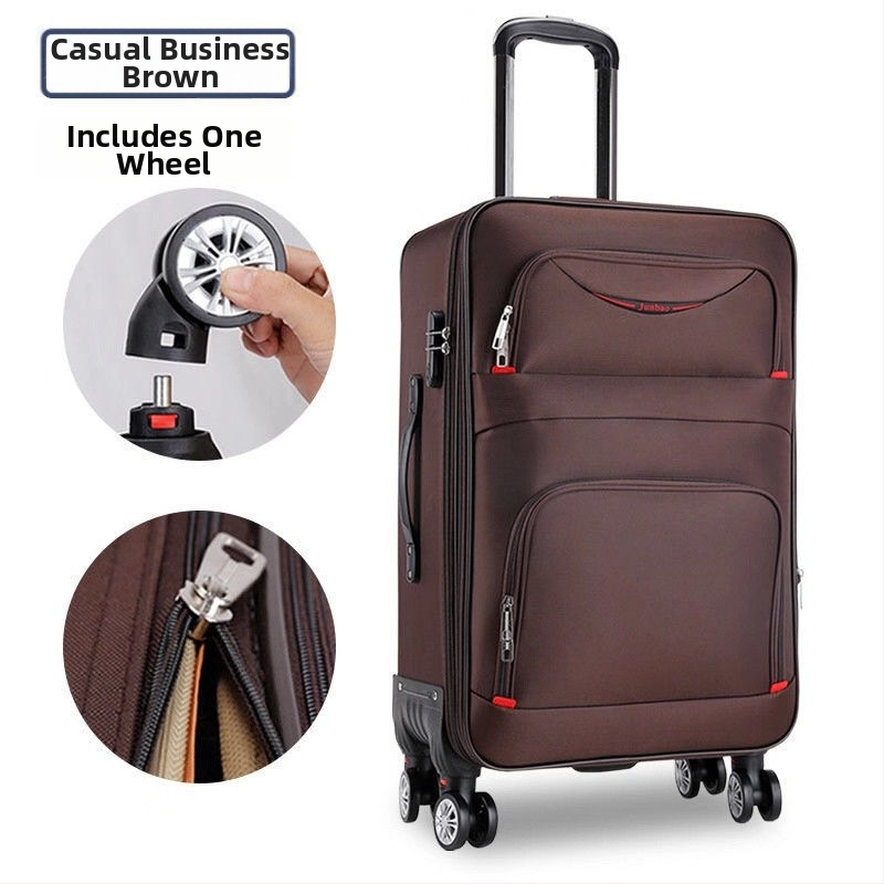 Veľkokapacitný kufor z Oxford textílie – Unisex, zapínanie na zips, univerzálne kolieska, zámok