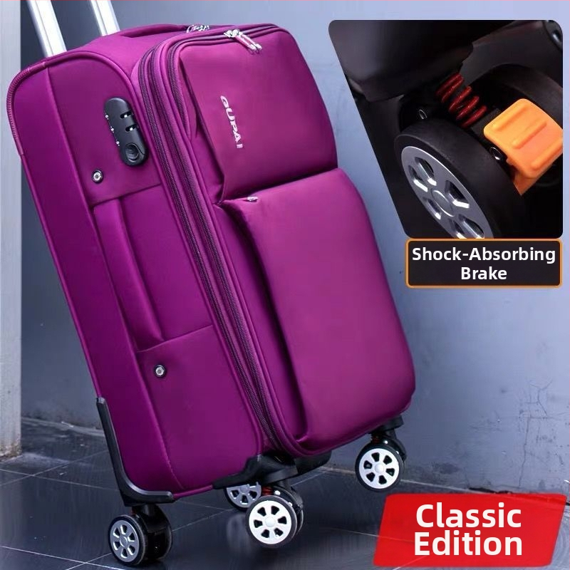 Veľkokapacitný kufor z Oxford textílie – Unisex, zapínanie na zips, univerzálne kolieska, zámok