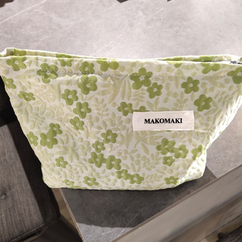 Vászon kozmetikai táska nőknek, hordozható, nagy kapacitású rendező a sminkhez és a higiéniai termékekhez, belső béléssel.