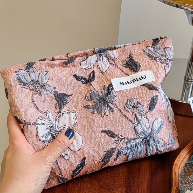 Vászon kozmetikai táska nőknek, hordozható, nagy kapacitású rendező a sminkhez és a higiéniai termékekhez, belső béléssel.