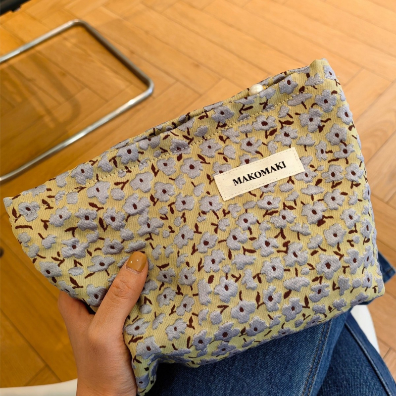 Vászon kozmetikai táska nőknek, hordozható, nagy kapacitású rendező a sminkhez és a higiéniai termékekhez, belső béléssel.