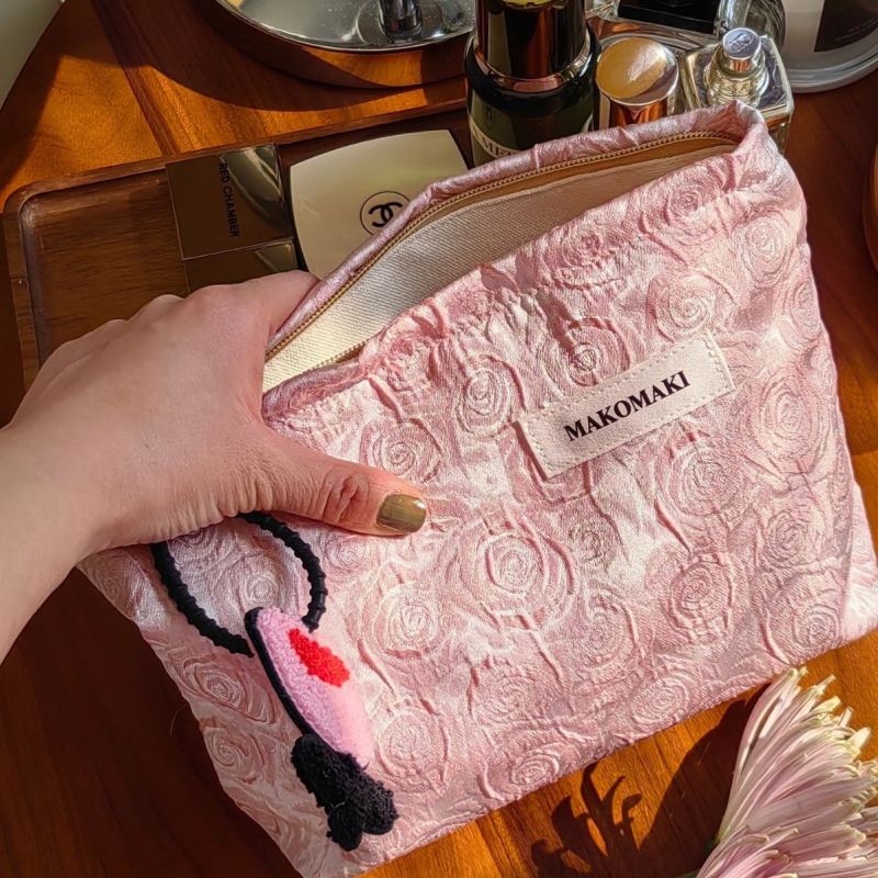 Vászon kozmetikai táska nőknek, hordozható, nagy kapacitású rendező a sminkhez és a higiéniai termékekhez, belső béléssel.