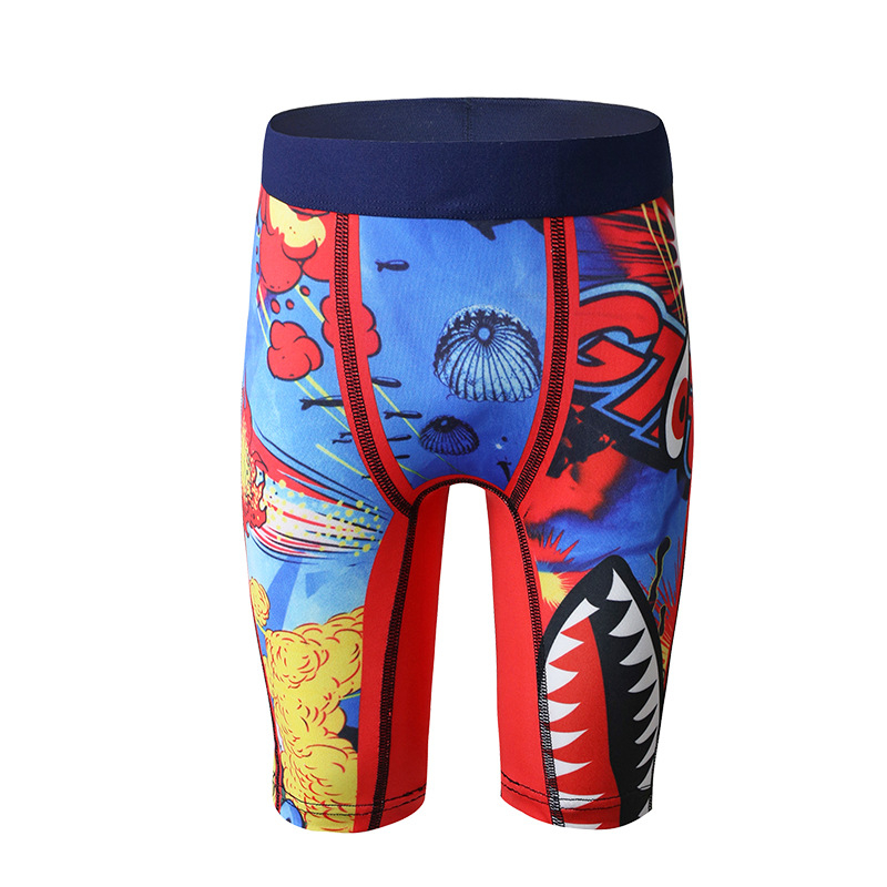 Boxeri pentru copii băieți din poliester, imprimeu cu rechin desen animat, talie medie, pentru copii 3-8 ani, sezon iarnă 2025, 90% poliester