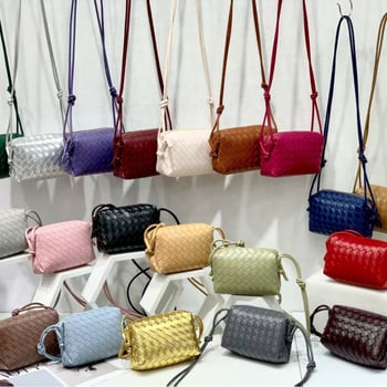 Ručne tkaná malá štvorcová taška na rameno, Oxford látka, zips zapínanie, vnútorné vrecká na telefón a dokumenty, jednopásová ramenná taška