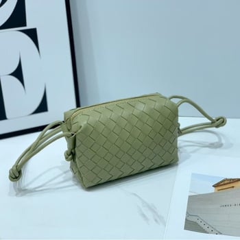 Ručne tkaná malá štvorcová taška na rameno, Oxford látka, zips zapínanie, vnútorné vrecká na telefón a dokumenty, jednopásová ramenná taška