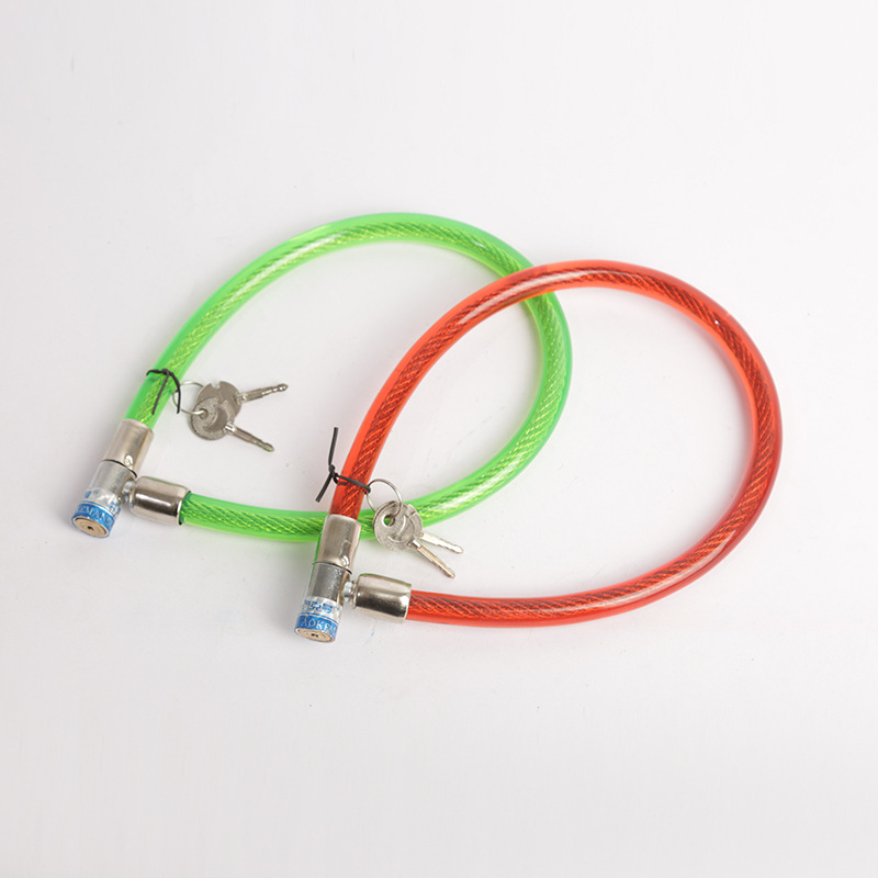 Oakman kábelzár, modell Wire lock, anyag: vas és PVC, kerékpárok, elektromos járművek és motorkerékpárok számára