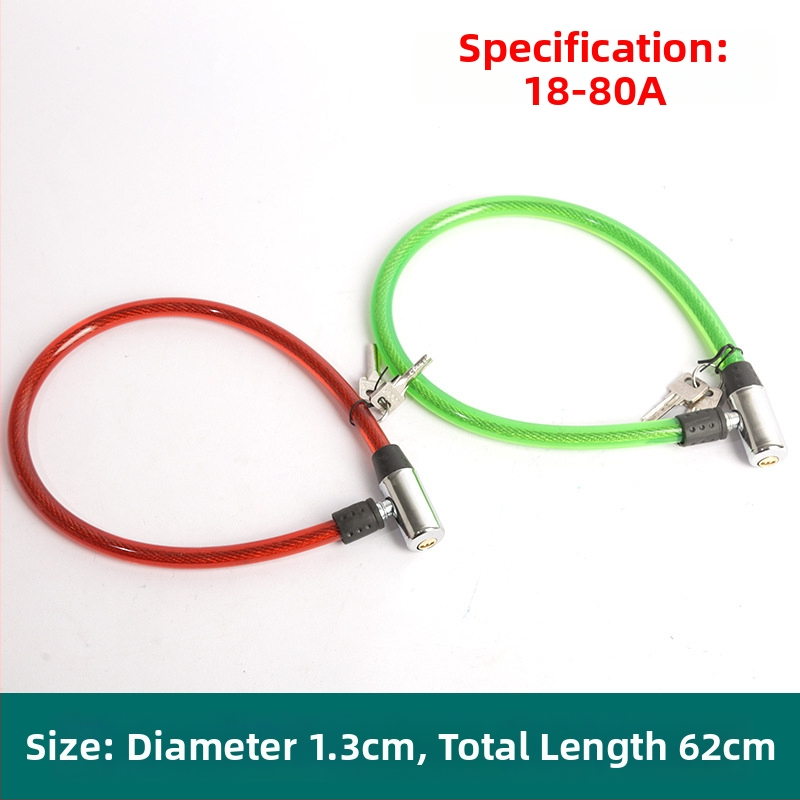 Oakman kábelzár, modell Wire lock, anyag: vas és PVC, kerékpárok, elektromos járművek és motorkerékpárok számára