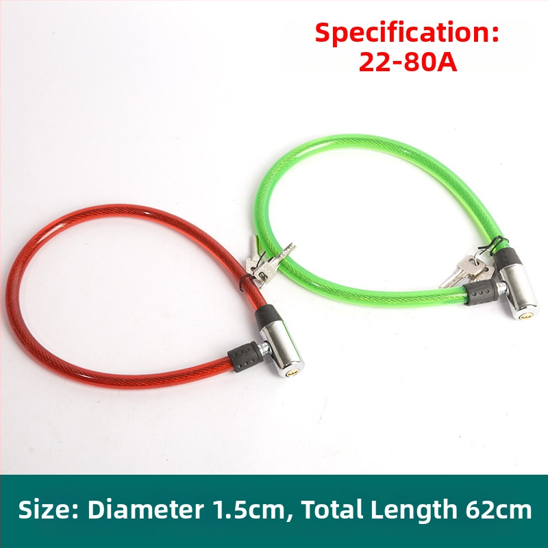 Oakman kábelzár, modell Wire lock, anyag: vas és PVC, kerékpárok, elektromos járművek és motorkerékpárok számára