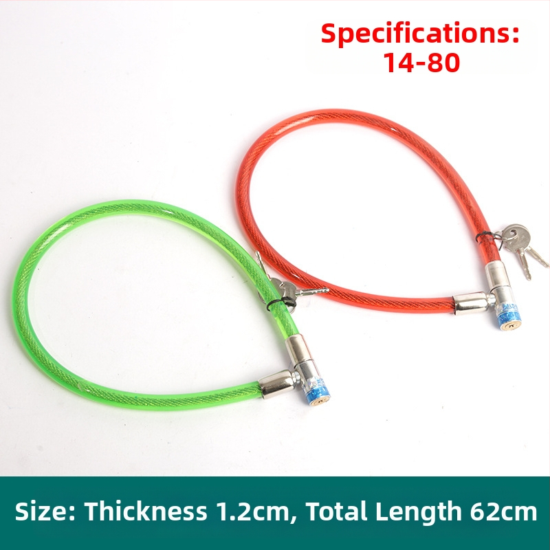 Oakman kábelzár, modell Wire lock, anyag: vas és PVC, kerékpárok, elektromos járművek és motorkerékpárok számára