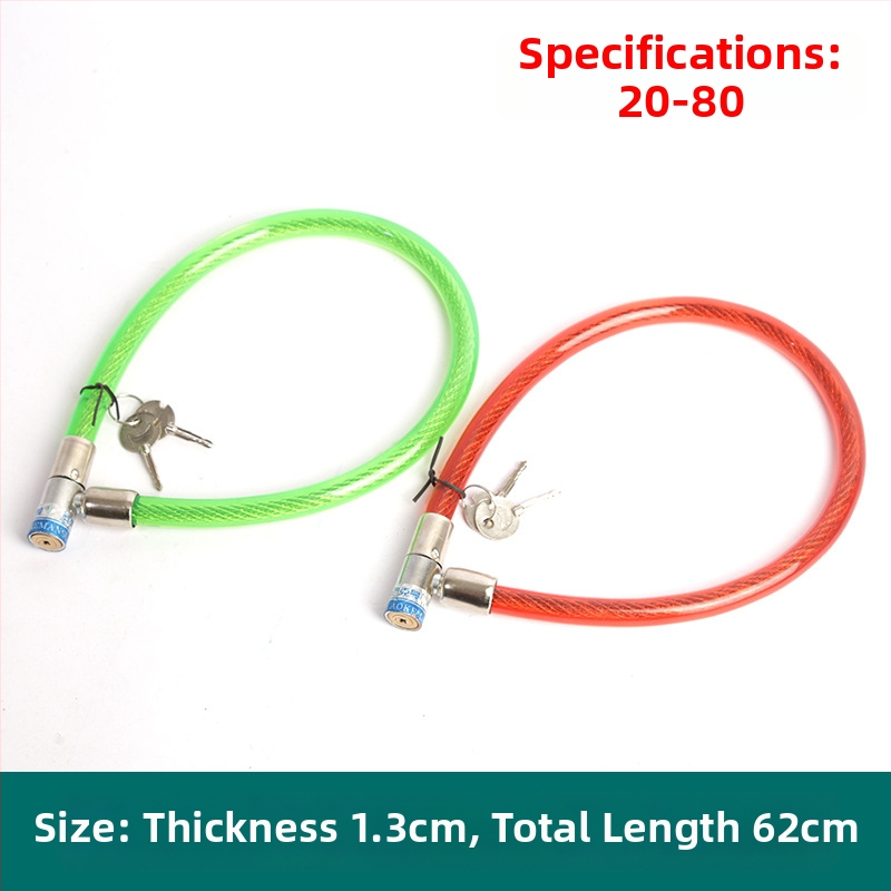 Oakman kábelzár, modell Wire lock, anyag: vas és PVC, kerékpárok, elektromos járművek és motorkerékpárok számára