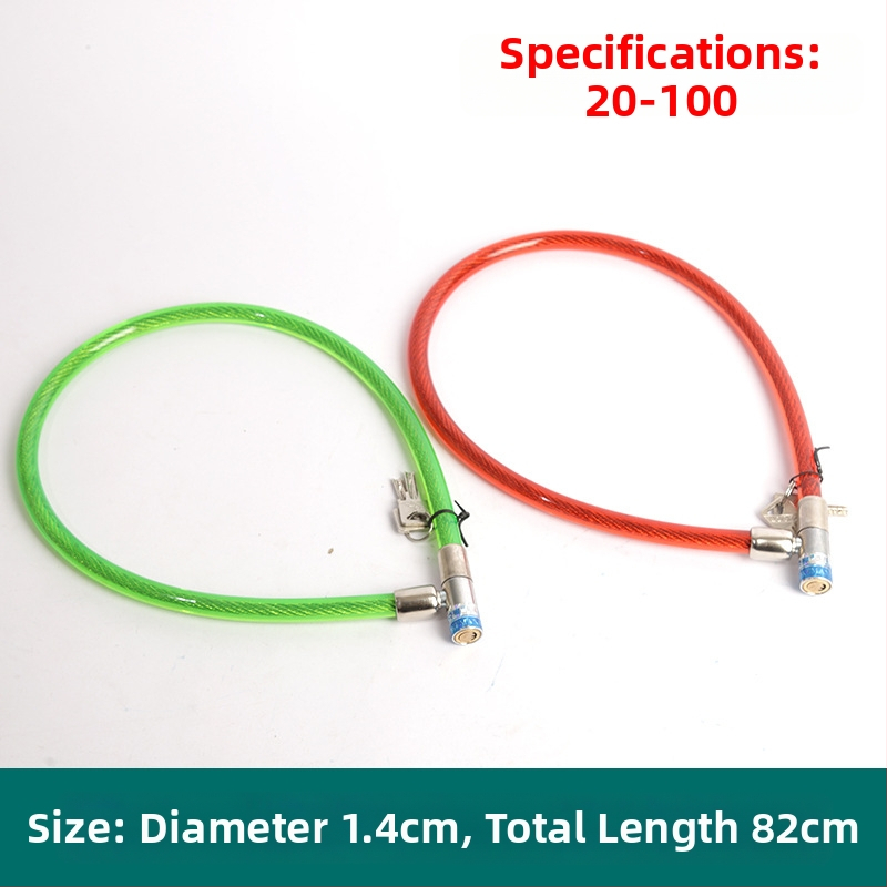 Oakman kábelzár, modell Wire lock, anyag: vas és PVC, kerékpárok, elektromos járművek és motorkerékpárok számára