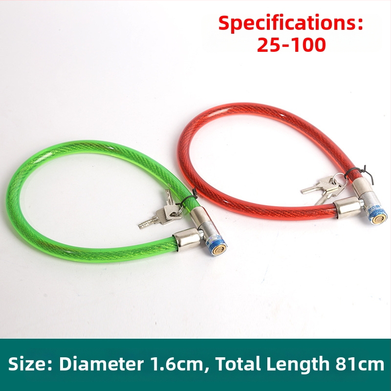 Oakman kábelzár, modell Wire lock, anyag: vas és PVC, kerékpárok, elektromos járművek és motorkerékpárok számára