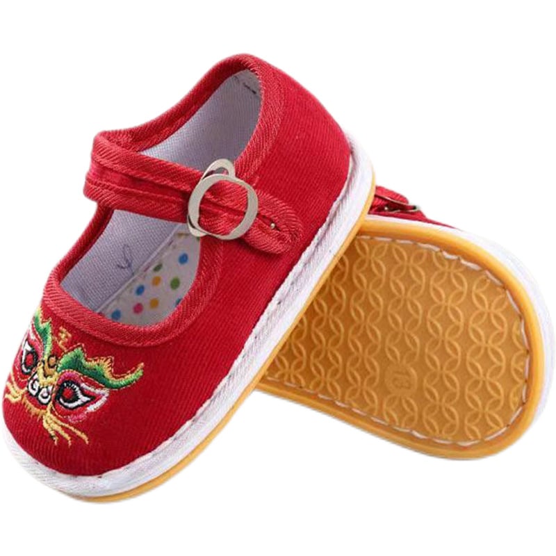 Baba textilcipő, kínai stílusú, pamut felsőrész, légáteresztő, 12–36 hónap