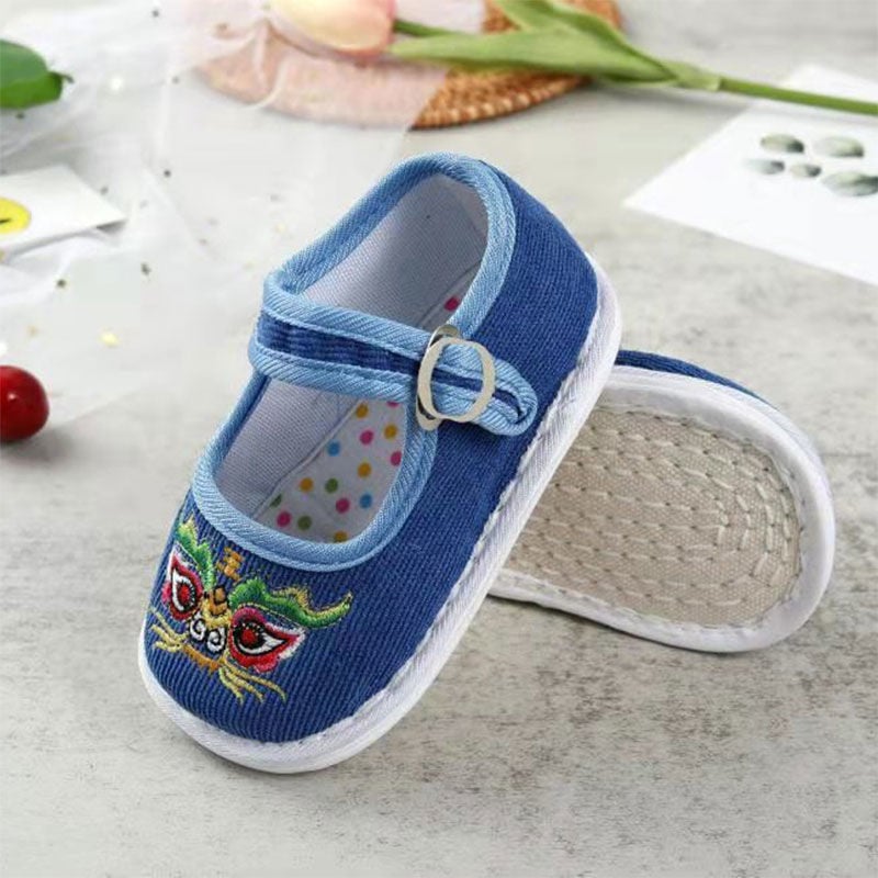 Baba textilcipő, kínai stílusú, pamut felsőrész, légáteresztő, 12–36 hónap