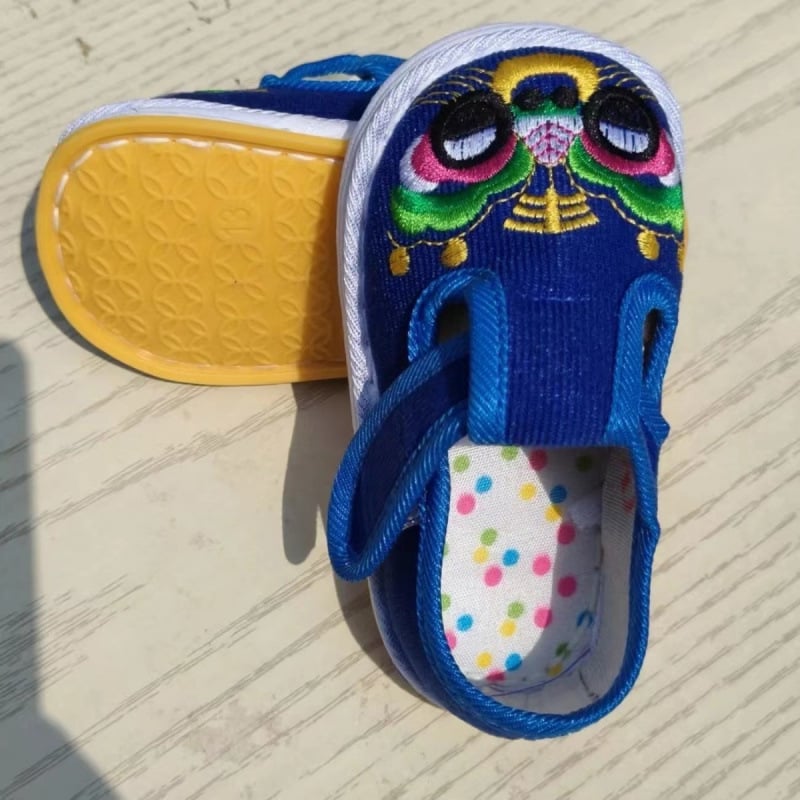 Baba textilcipő, kínai stílusú, pamut felsőrész, légáteresztő, 12–36 hónap