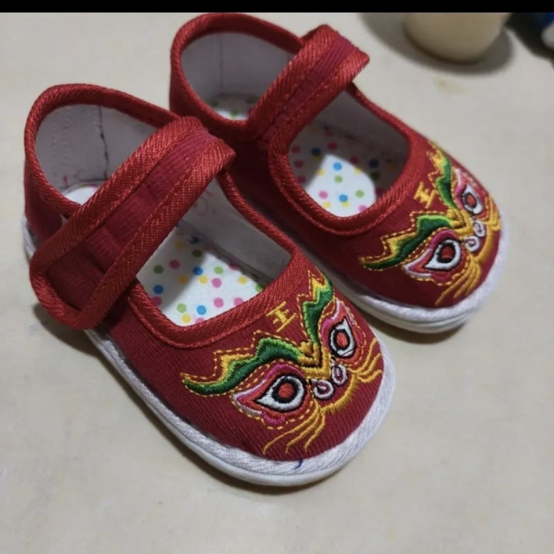 Baba textilcipő, kínai stílusú, pamut felsőrész, légáteresztő, 12–36 hónap