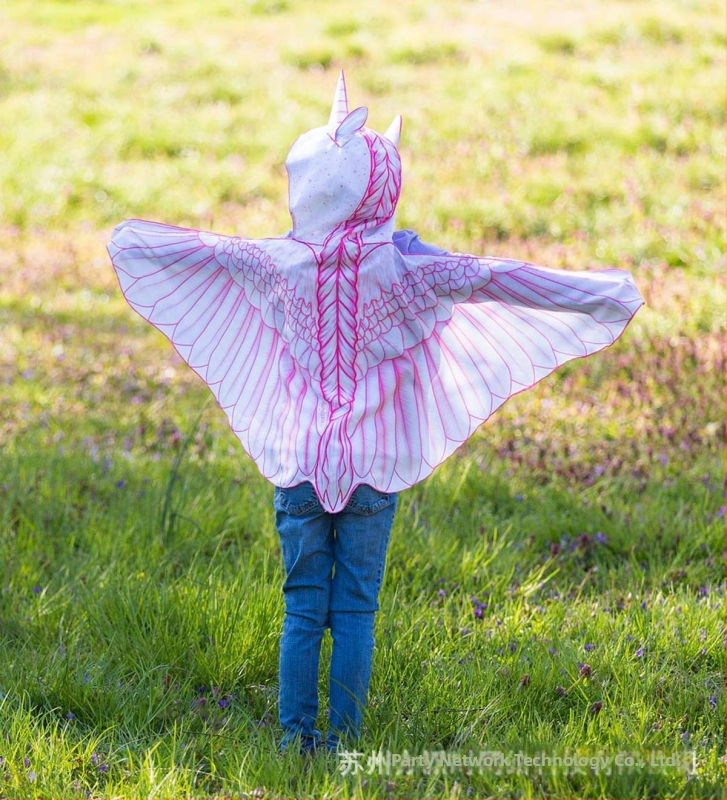 Partytree Detský scénický kostým: plášť s krídlami motýľa, víla a anjela, neutrálne pohlavie, zmes chemických vlákien, leto 2022, vhodné pre deti do 17 rokov