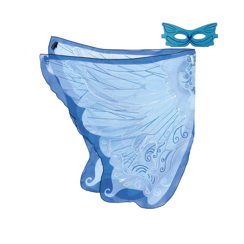 Partytree Detský scénický kostým: plášť s krídlami motýľa, víla a anjela, neutrálne pohlavie, zmes chemických vlákien, leto 2022, vhodné pre deti do 17 rokov