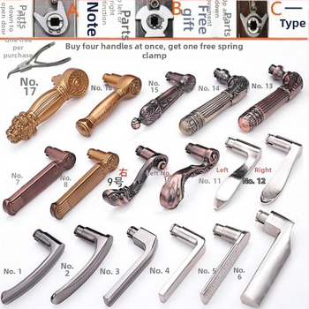 Kľučka na dvere do spálne s protikrádežnou zámkou, model 1, moderný minimalistický štýl, s príslušenstvom