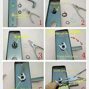 Kľučka na dvere do spálne s protikrádežnou zámkou, model 1, moderný minimalistický štýl, s príslušenstvom