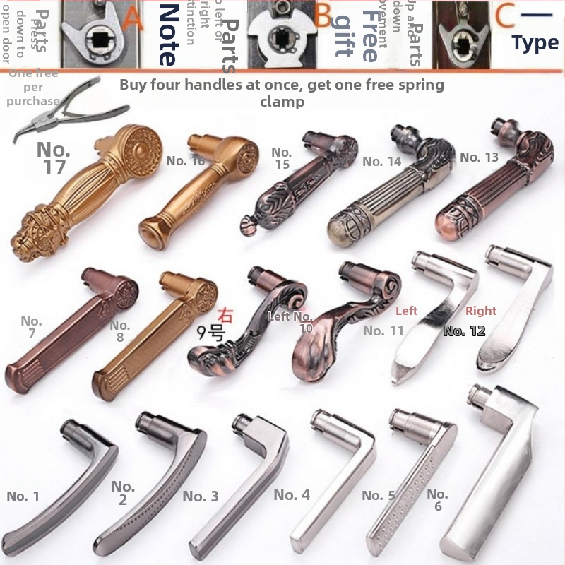 Kľučka na dvere do spálne s protikrádežnou zámkou, model 1, moderný minimalistický štýl, s príslušenstvom