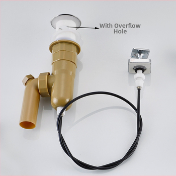 Automatická zátka k umývadlu, tvar S, bounce typ, materiál plast a nerezová oceľ, model DR, značka Xuan oh