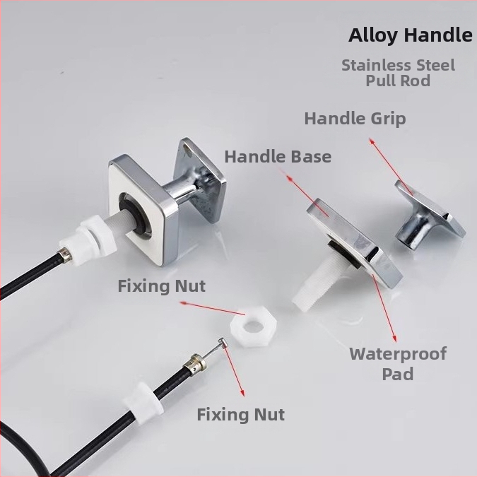 Automatická zátka k umývadlu, tvar S, bounce typ, materiál plast a nerezová oceľ, model DR, značka Xuan oh