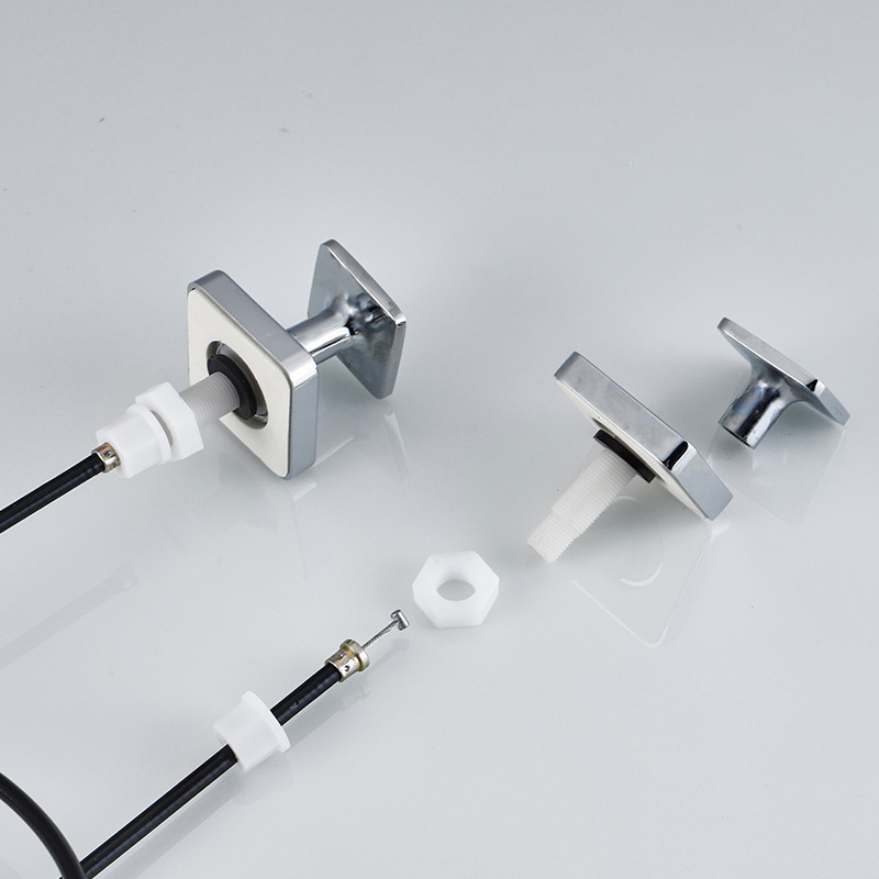 Automatická zátka k umývadlu, tvar S, bounce typ, materiál plast a nerezová oceľ, model DR, značka Xuan oh