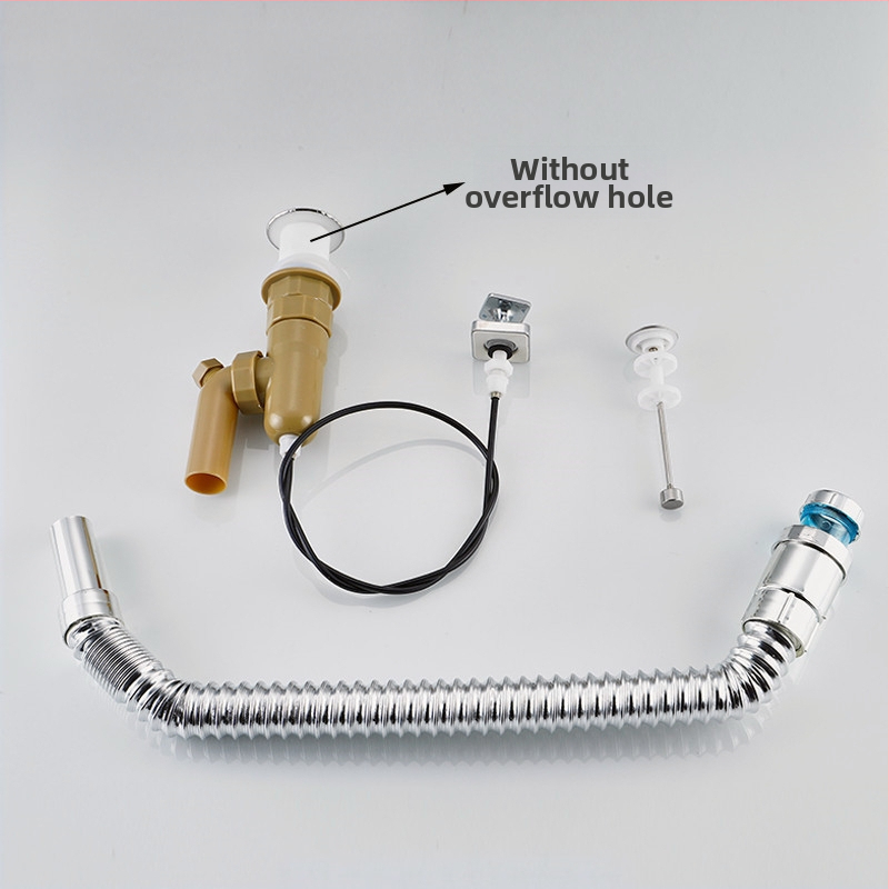 Automatická zátka k umývadlu, tvar S, bounce typ, materiál plast a nerezová oceľ, model DR, značka Xuan oh