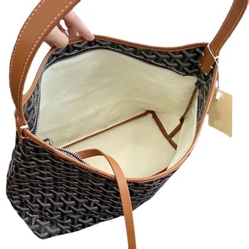 Τσάντα ώμου Χόμπο από PU, οριζόντια τετράγωνη μορφή, αστικός μινιμαλισμός, φερμουάρ, επένδυση από κανβά