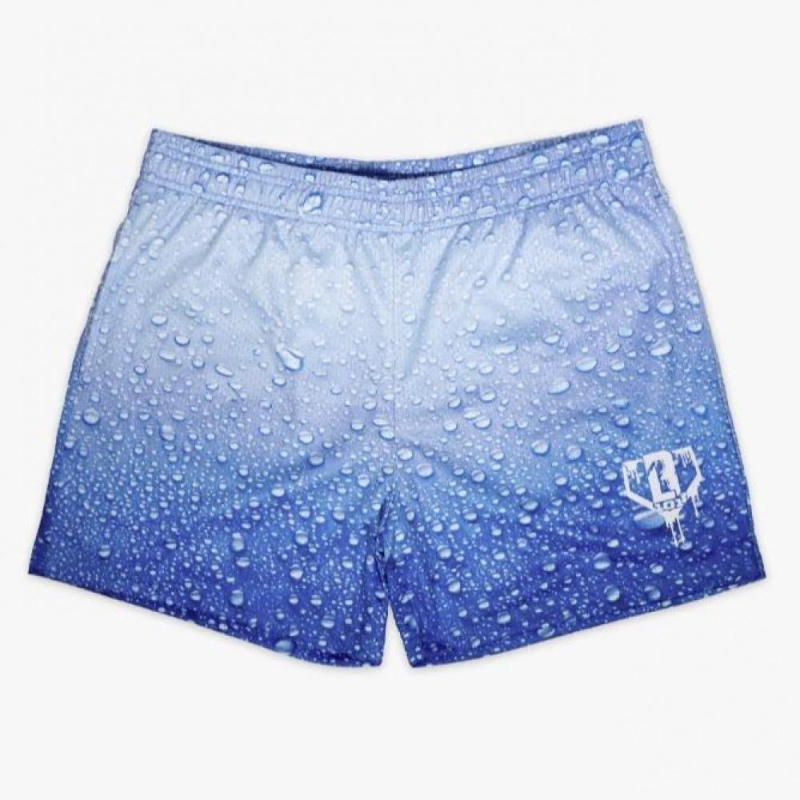 Τυπωμένα casual σορτς για το καλοκαίρι με μοτίβο παγωτό-βαφλά, πολύχρωμα, πολυεστέρας, μικροελαστικότητα, ίσια γραμμή