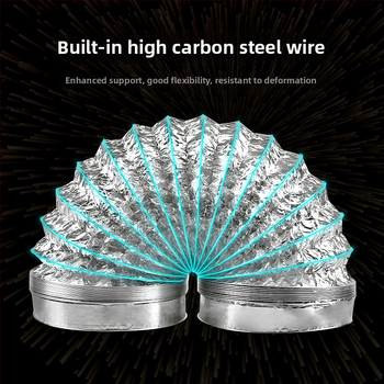 Телескопична двупластова дебела вентилационна тръба с алуминиево фолио за кухня и баня