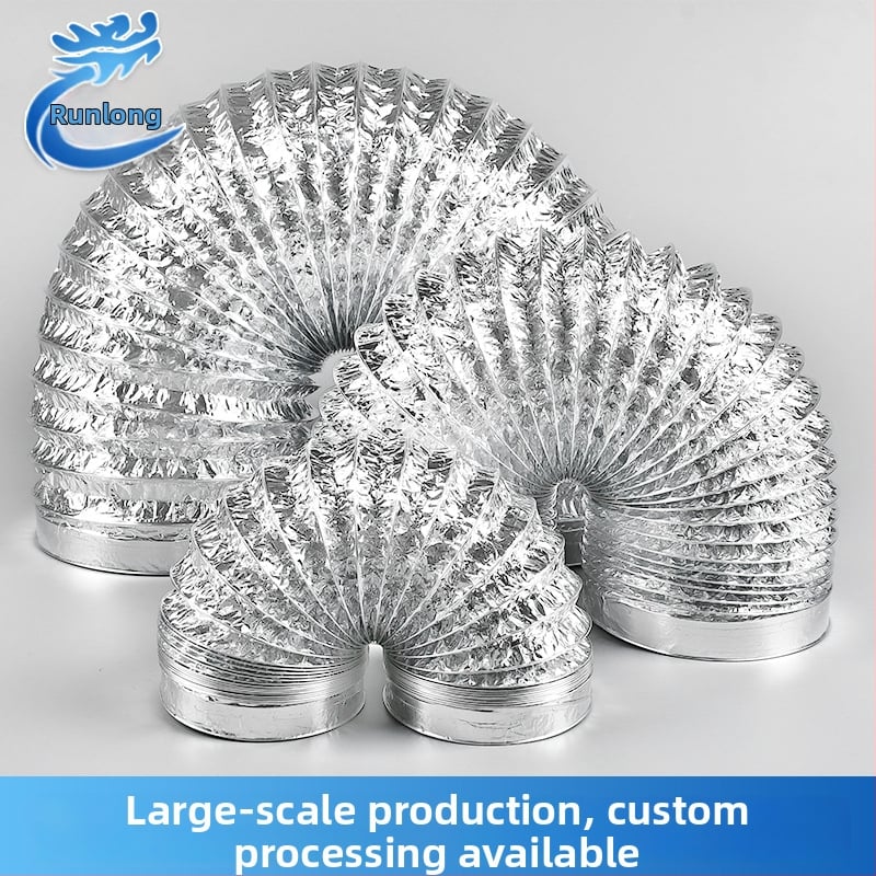 Телескопична двупластова дебела вентилационна тръба с алуминиево фолио за кухня и баня