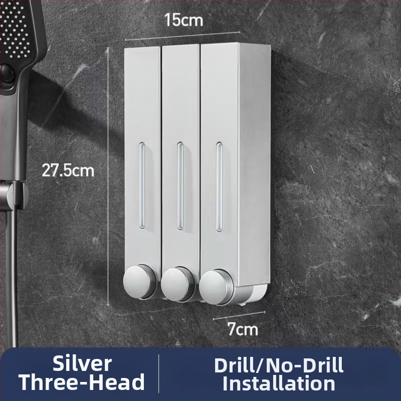 Sienový dávkovač mydla pre hotely, bez vŕtania, na šampón a sprchový gél, ručné stlačenie, ABS materiál, vstrekovacie formovanie, moderný minimalistický štýl