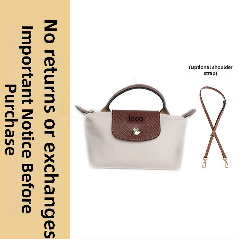 Μίνι τσάντα με φόρμα dumpling, καμβάς, αστικός απλός στυλ, φερμουάρ, επένδυση Oxford