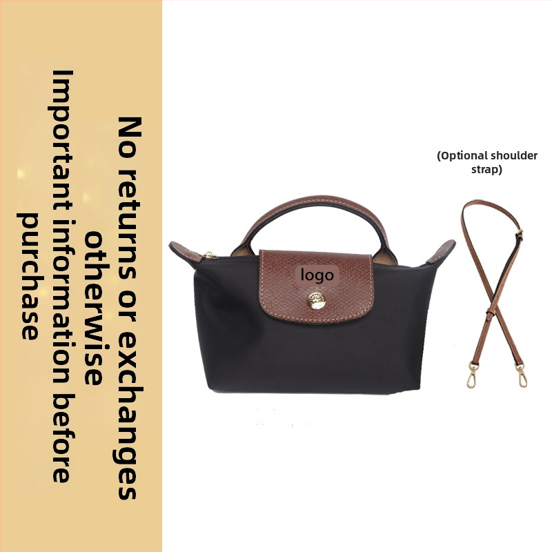 Μίνι τσάντα με φόρμα dumpling, καμβάς, αστικός απλός στυλ, φερμουάρ, επένδυση Oxford