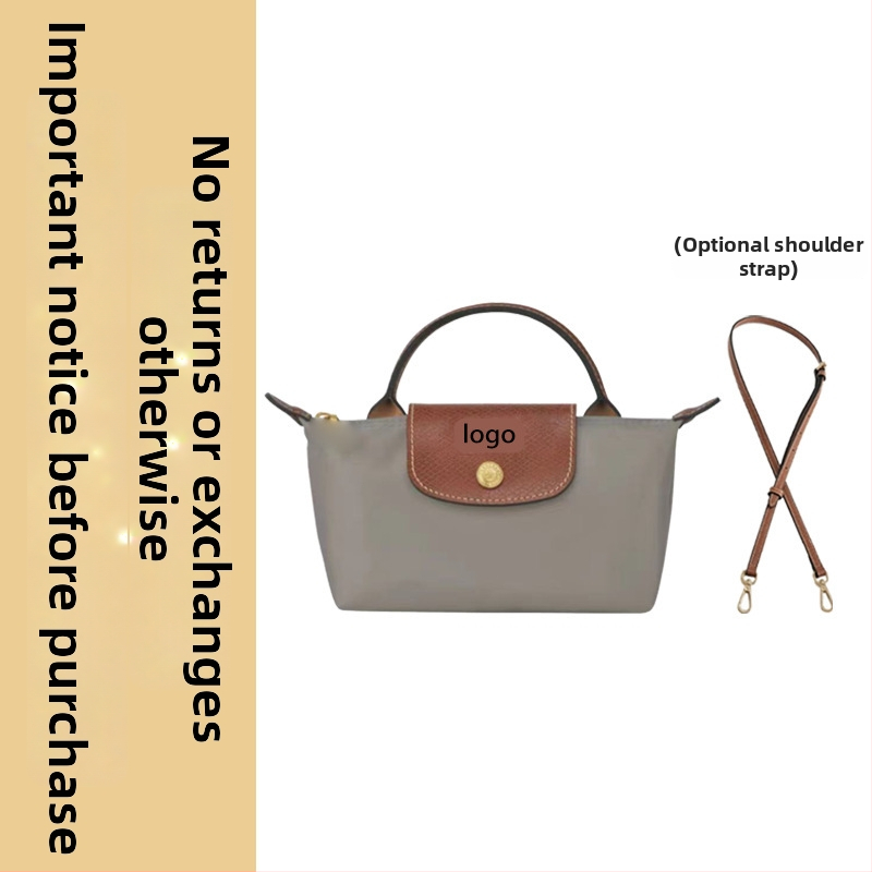 Μίνι τσάντα με φόρμα dumpling, καμβάς, αστικός απλός στυλ, φερμουάρ, επένδυση Oxford