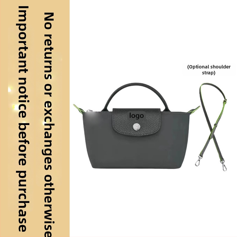 Μίνι τσάντα με φόρμα dumpling, καμβάς, αστικός απλός στυλ, φερμουάρ, επένδυση Oxford