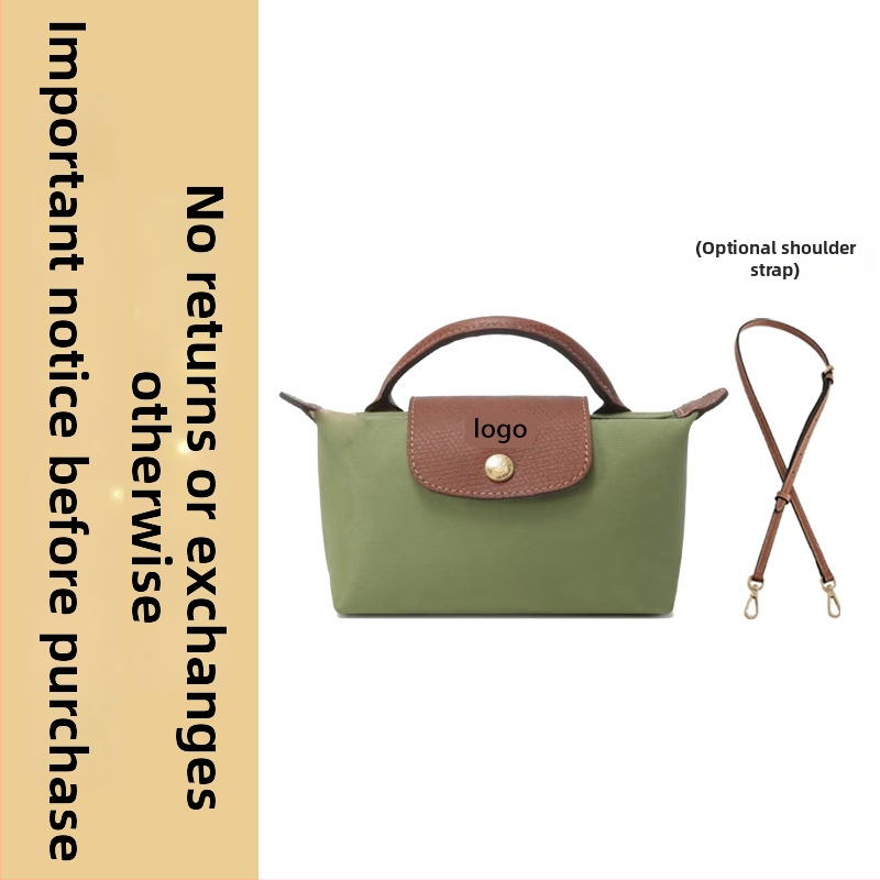 Μίνι τσάντα με φόρμα dumpling, καμβάς, αστικός απλός στυλ, φερμουάρ, επένδυση Oxford