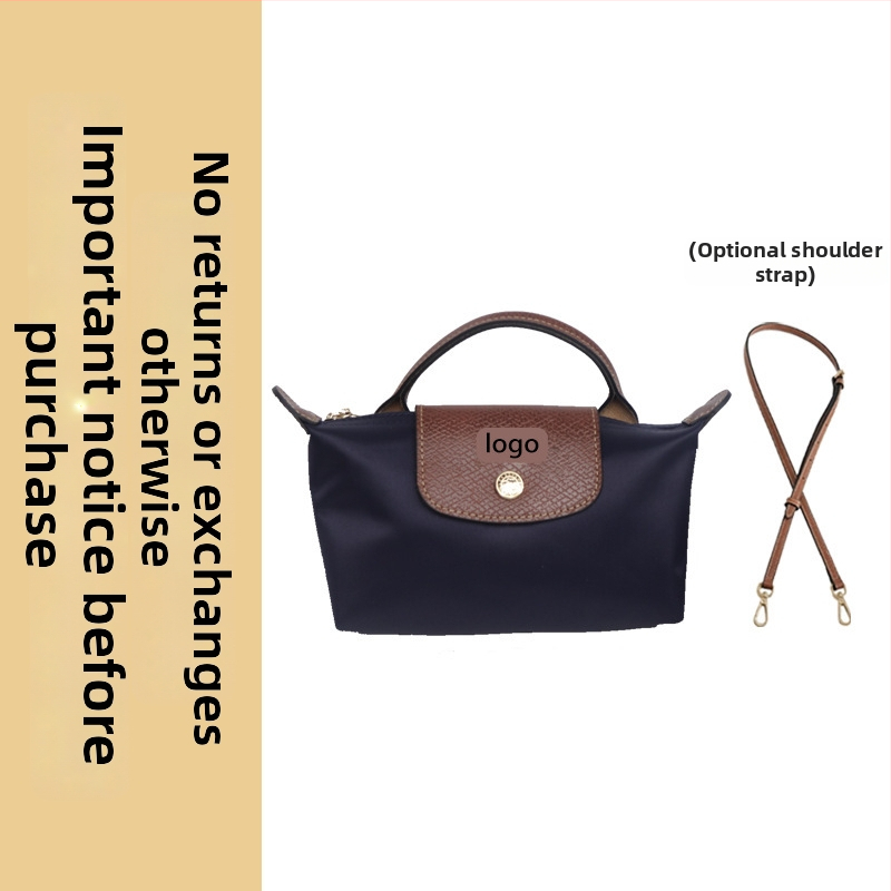 Μίνι τσάντα με φόρμα dumpling, καμβάς, αστικός απλός στυλ, φερμουάρ, επένδυση Oxford