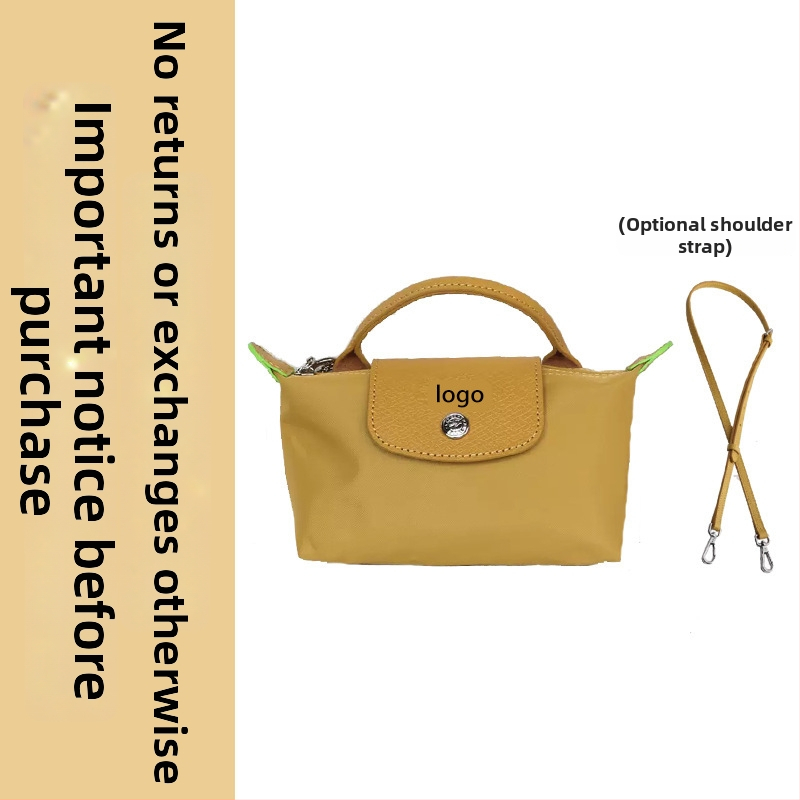 Μίνι τσάντα με φόρμα dumpling, καμβάς, αστικός απλός στυλ, φερμουάρ, επένδυση Oxford