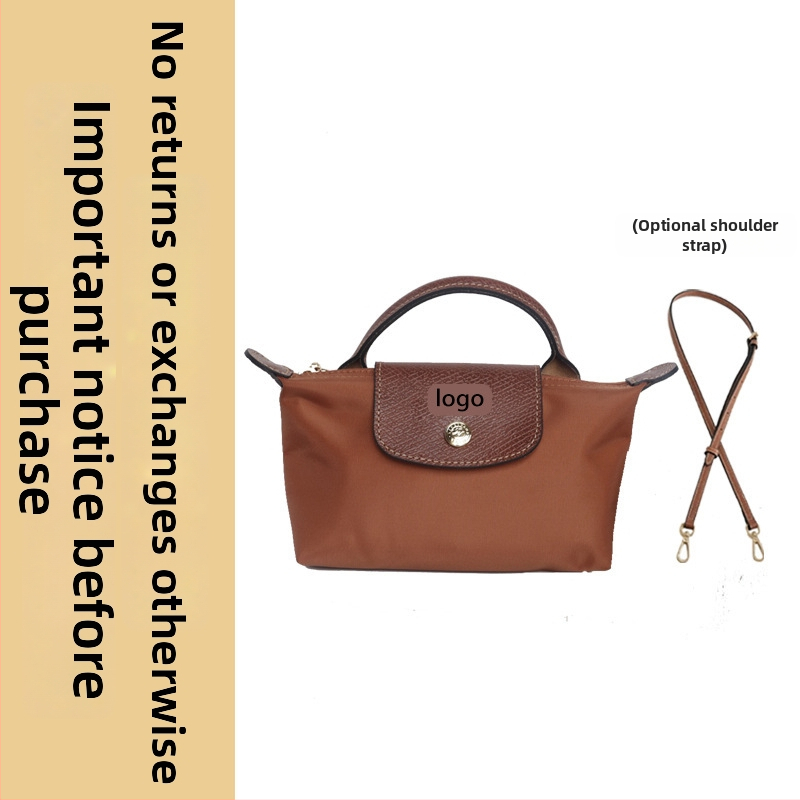 Μίνι τσάντα με φόρμα dumpling, καμβάς, αστικός απλός στυλ, φερμουάρ, επένδυση Oxford