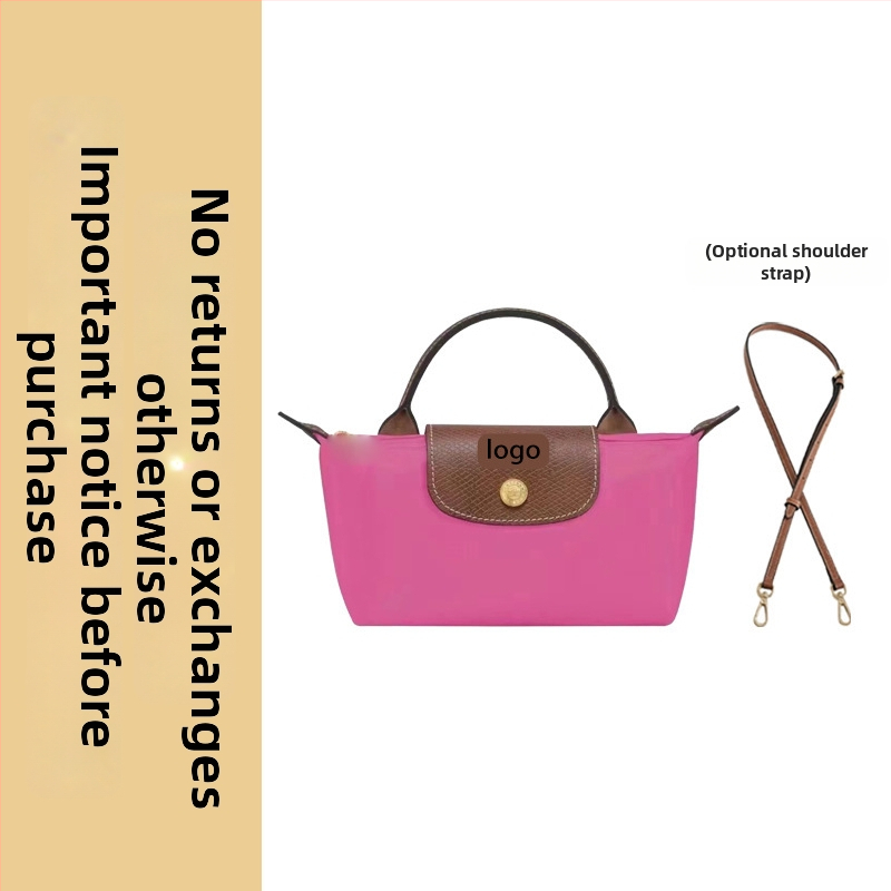 Μίνι τσάντα με φόρμα dumpling, καμβάς, αστικός απλός στυλ, φερμουάρ, επένδυση Oxford