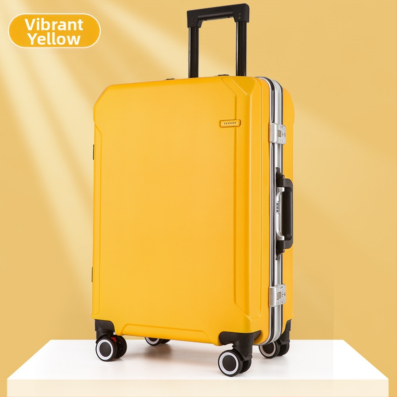 Cestovný kufor s USB rozhraním a proti krádeži, odnímateľné univerzálne kolieska, otvorenie hliníkovým rámom, zámok, hmotnosť 2,5 kg