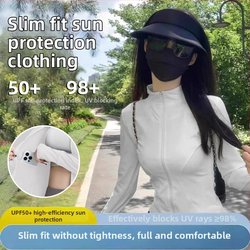 Dámsky UV ochranný kardigan, štíhla silueta, krátka bunda, polyester, rýchloschnúci, UPF50+