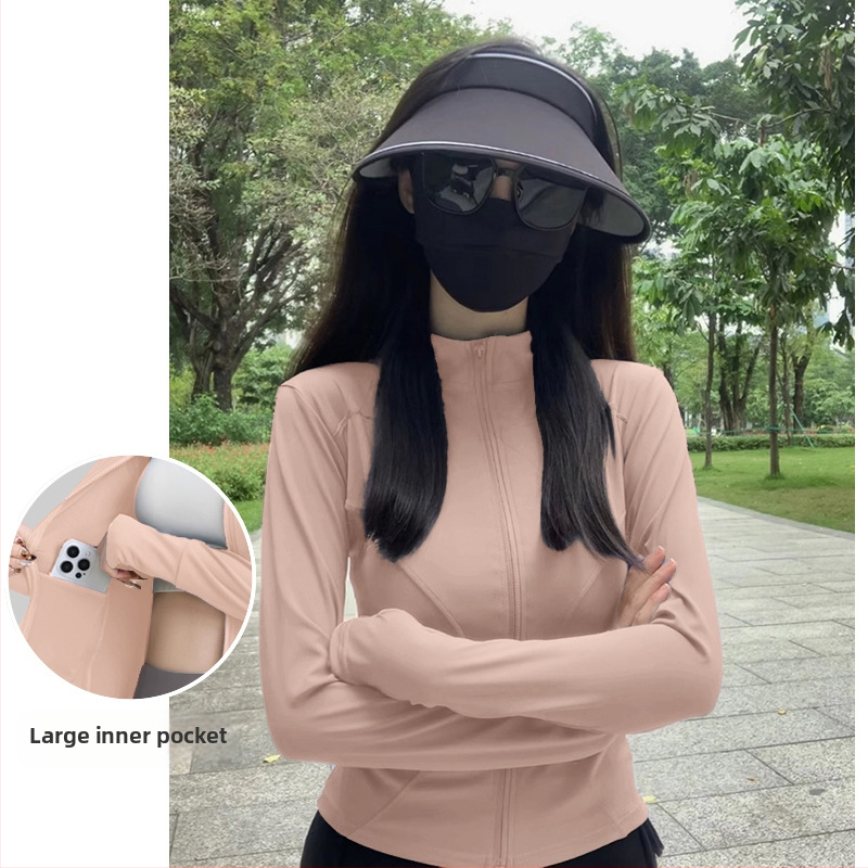 Dámsky UV ochranný kardigan, štíhla silueta, krátka bunda, polyester, rýchloschnúci, UPF50+