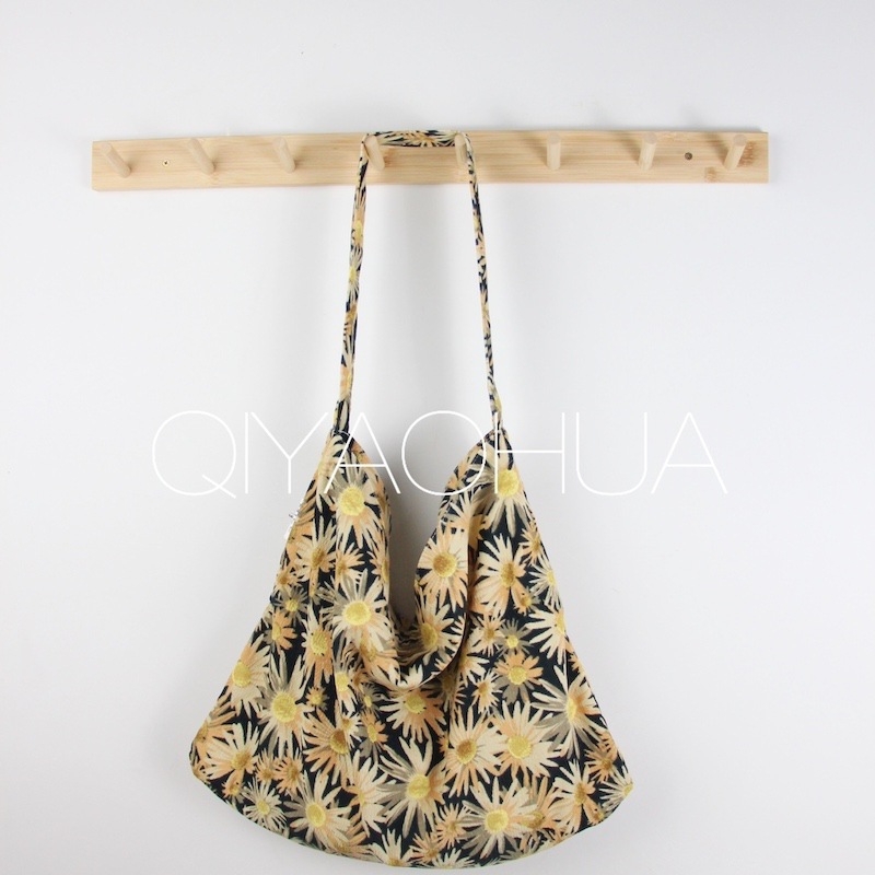 Corduroy Tote Bag με ανοιχτή τσέπη, Unisex στυλ, Οριζόντιο τετράγωνο σχήμα